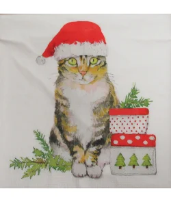 Servetten Christmas Kitty