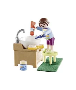Playmobil: meisje aan de wasbak
