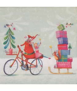 Servetten Santa on Bike